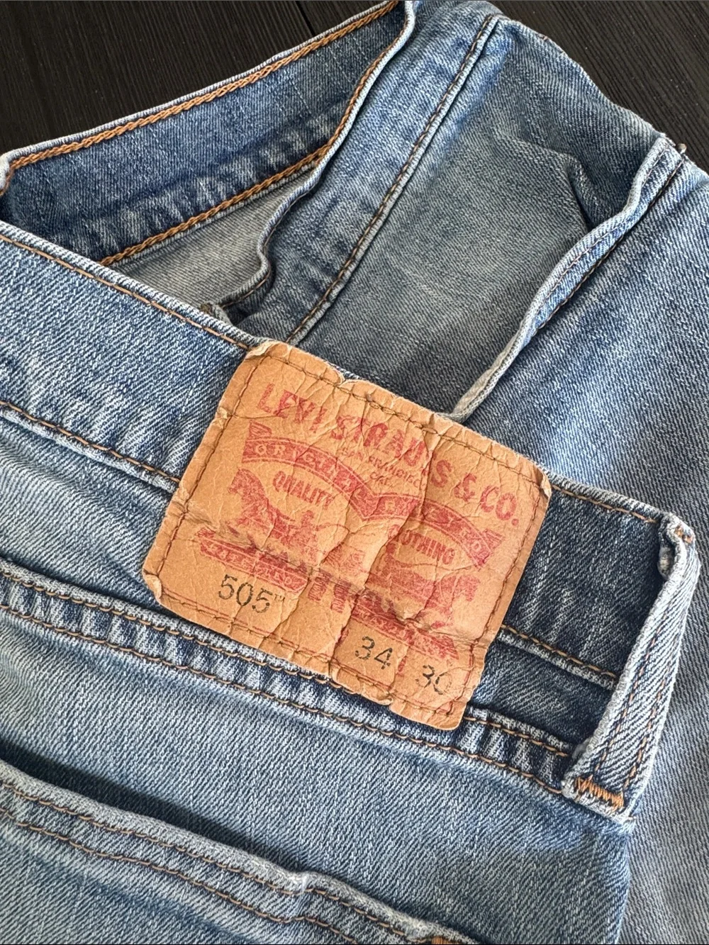 Levi’s 505 Regular Fit Jeans Men’s 34x30 Light Wash Straight Leg Denim Cotton